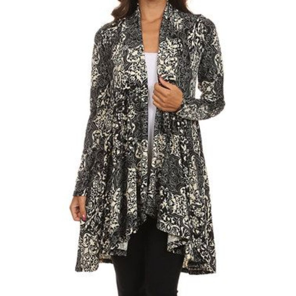 Pretty Young Thing Patterend Open Duster Cardigan Size Med